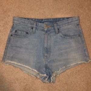 Cheeky high rise jean shorts